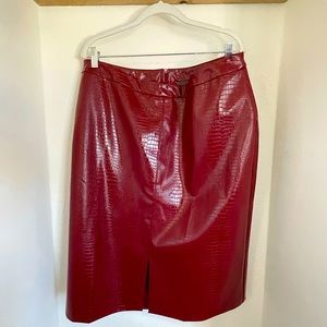 NWOT 1X Anthropologie Faux Leather Pencil Skirt / Sunday in Brooklyn